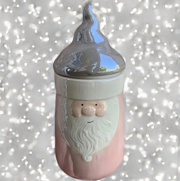 NEW Arlington Designs Iridescent Pastel Pink Santa Canister/Cookie Jar - Picture 1 of 5